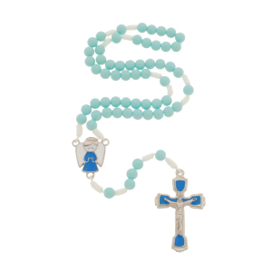 Terco Infantil Anjo Da Guarda Em Metal - Azul