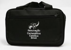 Porta Bíblia RCCBRASIL com zíper de tecido Preto