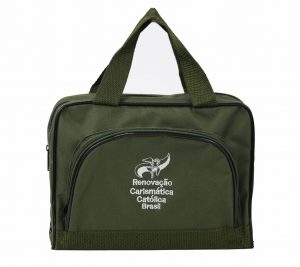 Porta Bíblia RCCBRASIL com zíper de tecido Verde