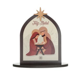 Capela de Natal da Sagrada Familia Desenho Colorido de MDF