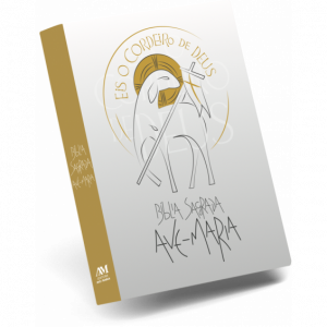 Bíblia Ave Maria Capa Eis o Cordeiro de Deus Branca