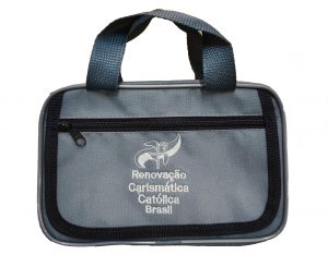 Porta Bíblia RCCBRASIL com zíper de tecido Cáqui