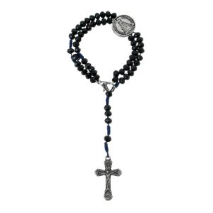 Terço Pulso Nossa Senhora Aparecida Cristal Preto