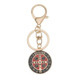 Chaveiro de São Bento com Mosquete Dourado