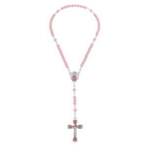 Terço Infantil Anjo Da Guarda Em Metal - Rosa