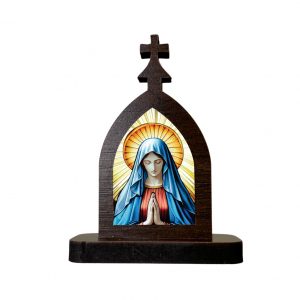 Mini capela  NS Pentecostes 2025 marrom 7 Cm