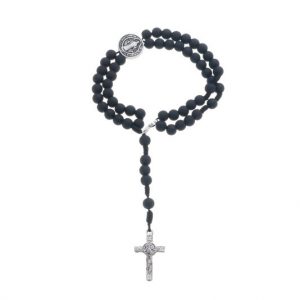 Terço de Pulso da medalha de São Bento - Preto