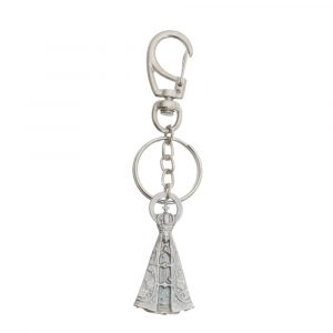Chaveiro de Nossa Senhora Aparecida - Prata Velha com Mosquete