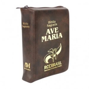 Bíblia Ave Maria Logo da RCCBRASIL Tamanho Bolso com Zíper