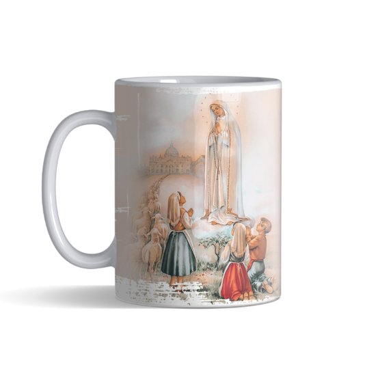 Caneca de porcelana de Nossa Senhora de Fátima - Imagem 3