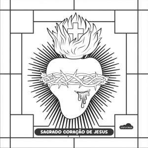 Tela para Pintar - Sagrado Coração de Jesus