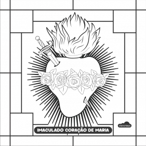 Tela para Pintar - Imaculado Coração de Maria