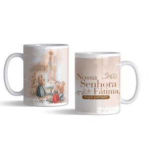 Caneca de porcelana de Nossa Senhora de Fátima