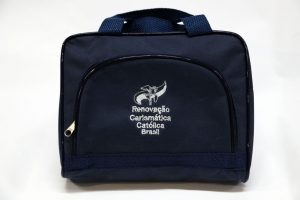 Porta Bíblia RCCBRASIL com zíper de tecido Azul